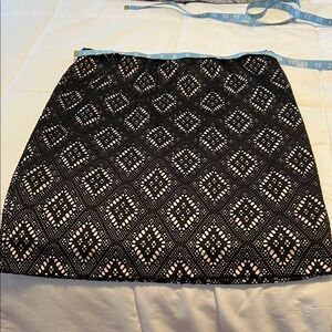 Renee C. Black and White Geometric Mini Skirt